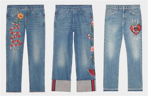 gucci embroidered jeans replica|gucci knockoff clothing for men.